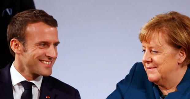 Френският президент Еманюел Макрон и канцлерката на Германия Ангела Меркел