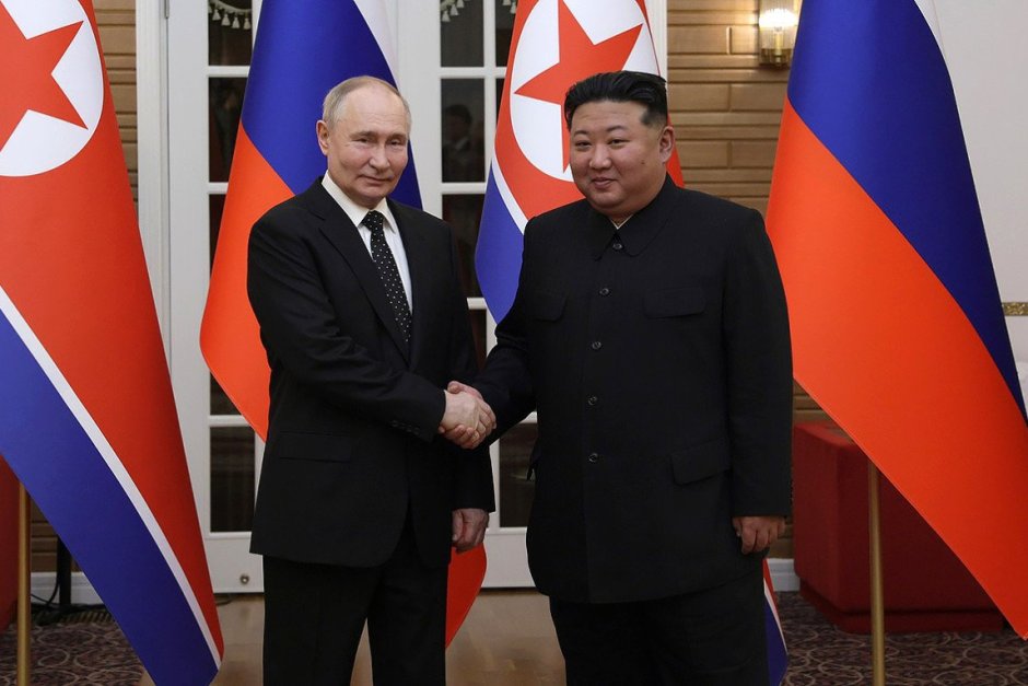 Ким Чен-ун и Владимир Путин в Пхенян